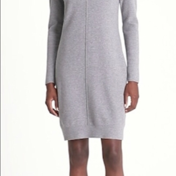 Banana Republic Center Seam Gray Knit Sweater Dress Long Sleeve Medium New $139 - Picture 8 of 10